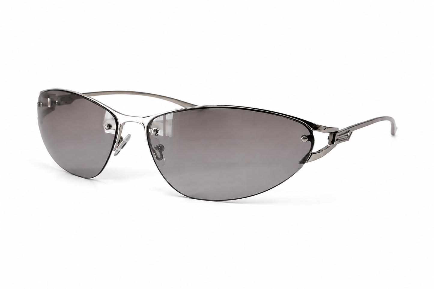Lunettes de soleil argentées Y2K