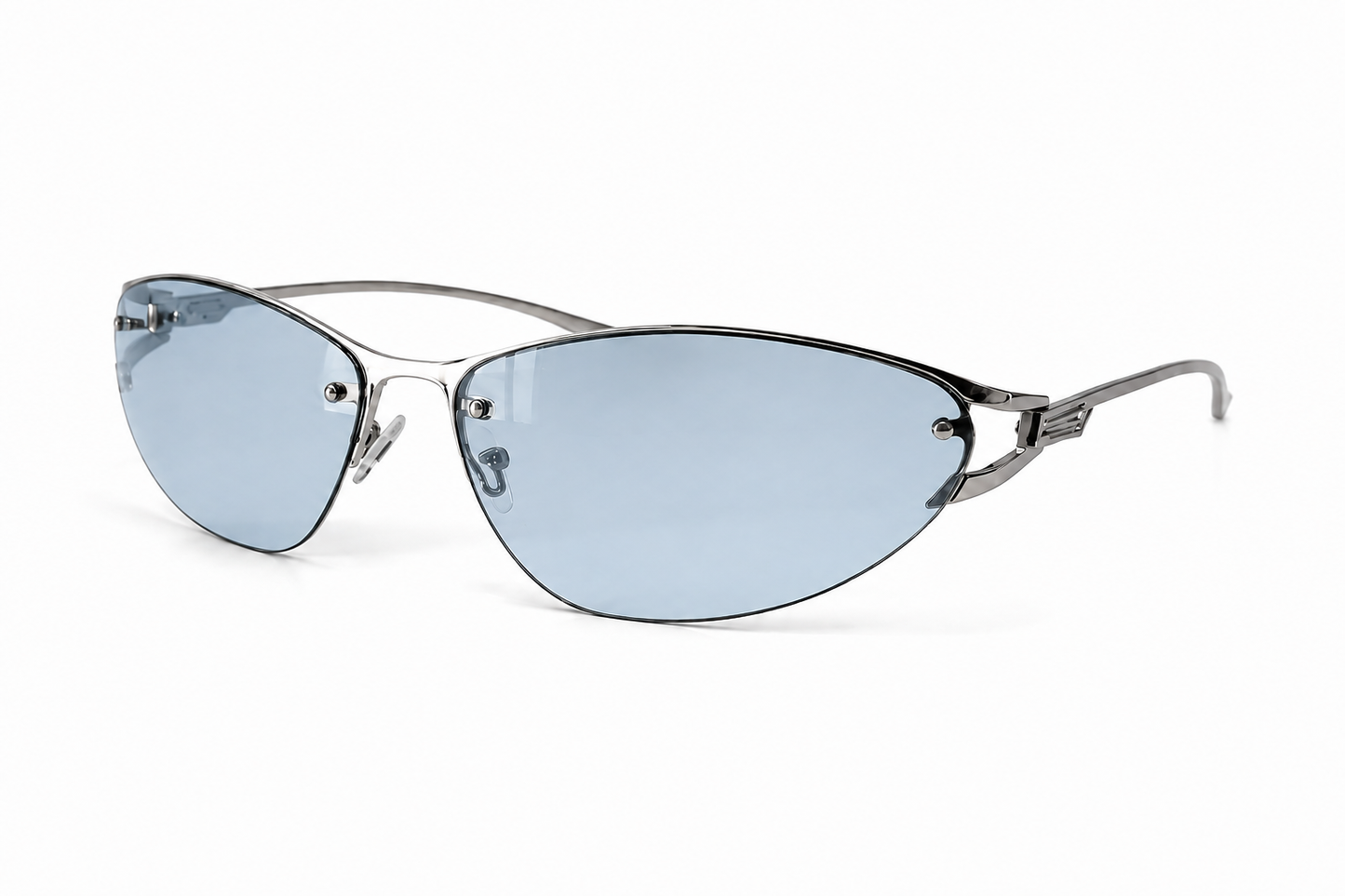 Lunettes de soleil argentées Y2K